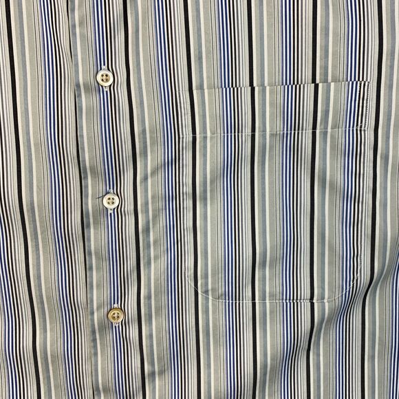 Vintage Burberry Shirt Mens XL Extra Large Striped Button Up Cotton Made in USA - Picture 3 of 10